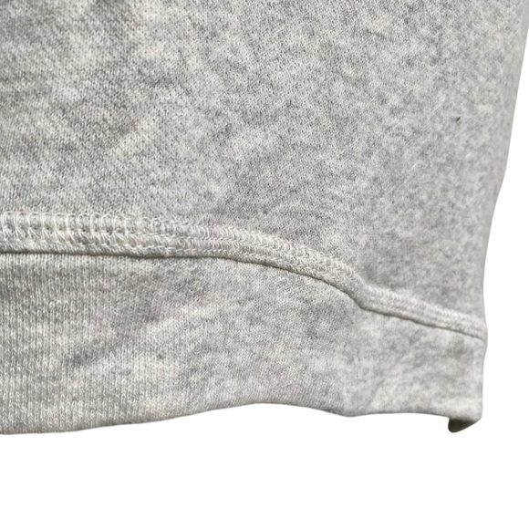 LOFT Gray Knit Mixed Media Top Small White Poplin Sleeve Pullover Blouse - Picture 5 of 11